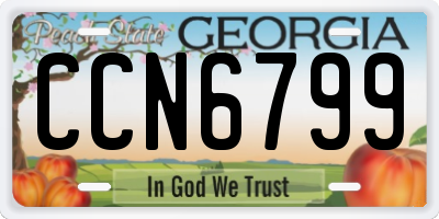 GA license plate CCN6799