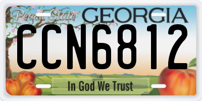 GA license plate CCN6812