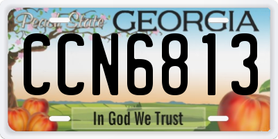 GA license plate CCN6813