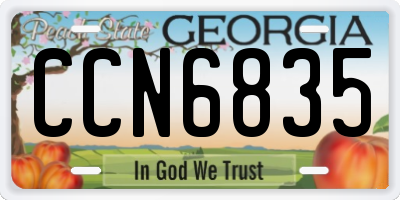 GA license plate CCN6835