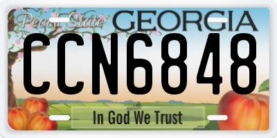 GA license plate CCN6848