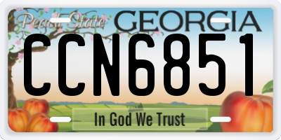 GA license plate CCN6851