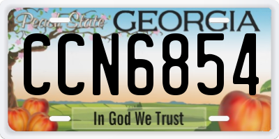 GA license plate CCN6854