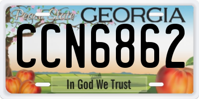 GA license plate CCN6862