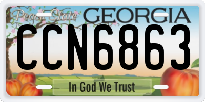 GA license plate CCN6863
