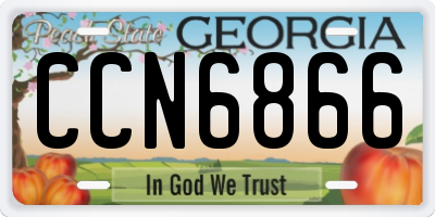 GA license plate CCN6866