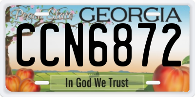GA license plate CCN6872