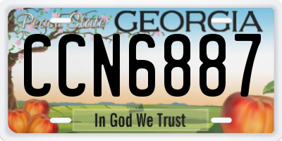 GA license plate CCN6887