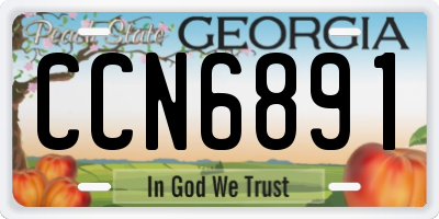GA license plate CCN6891