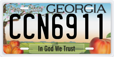 GA license plate CCN6911