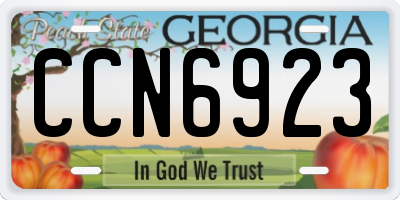 GA license plate CCN6923