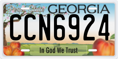 GA license plate CCN6924