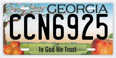 GA license plate CCN6925