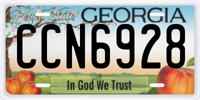 GA license plate CCN6928