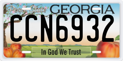 GA license plate CCN6932
