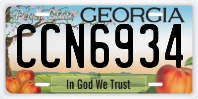 GA license plate CCN6934