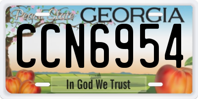 GA license plate CCN6954