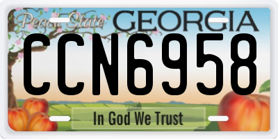 GA license plate CCN6958