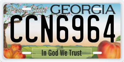 GA license plate CCN6964