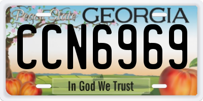 GA license plate CCN6969
