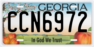 GA license plate CCN6972