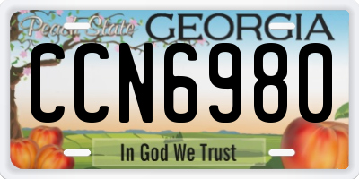 GA license plate CCN6980