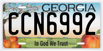 GA license plate CCN6992