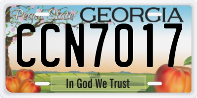 GA license plate CCN7017