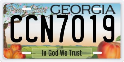 GA license plate CCN7019