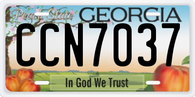 GA license plate CCN7037