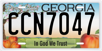 GA license plate CCN7047