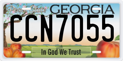 GA license plate CCN7055