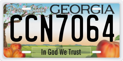 GA license plate CCN7064