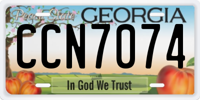 GA license plate CCN7074