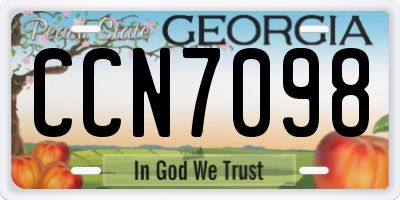 GA license plate CCN7098