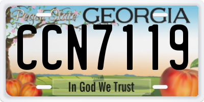 GA license plate CCN7119