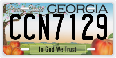 GA license plate CCN7129