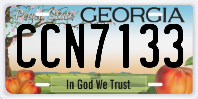 GA license plate CCN7133