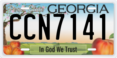 GA license plate CCN7141
