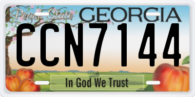 GA license plate CCN7144