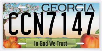 GA license plate CCN7147