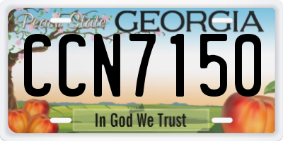 GA license plate CCN7150
