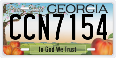 GA license plate CCN7154