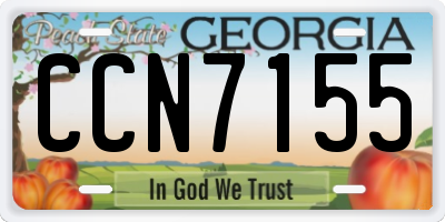 GA license plate CCN7155
