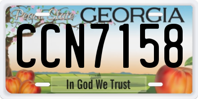 GA license plate CCN7158