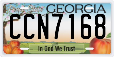 GA license plate CCN7168