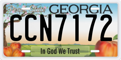 GA license plate CCN7172