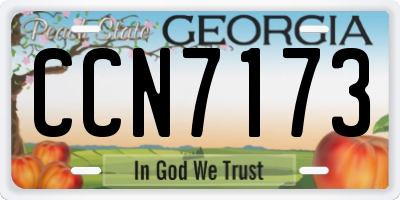 GA license plate CCN7173