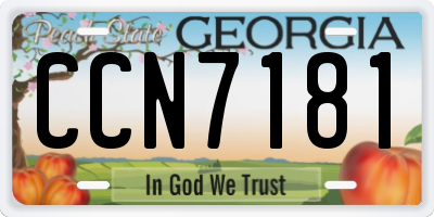 GA license plate CCN7181