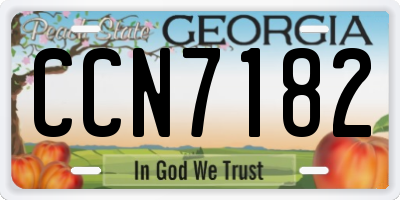 GA license plate CCN7182